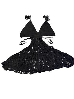 Fashion Nova Black Crochet Swim Coverup